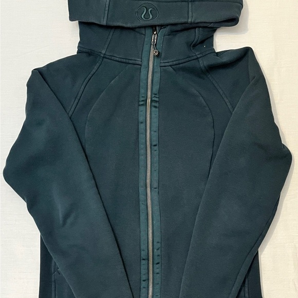 Lululemon Full Zip Scuba Hoodie Submarine Green Size 6 Athletic Wear - Picture 2 of 6